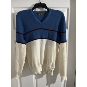 Vintage Sergio Valente Sweater Blue/White/Maroon Color Block